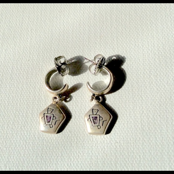 Hoop Dangle Southwestern Native American Earrings - Picture 4 of 5